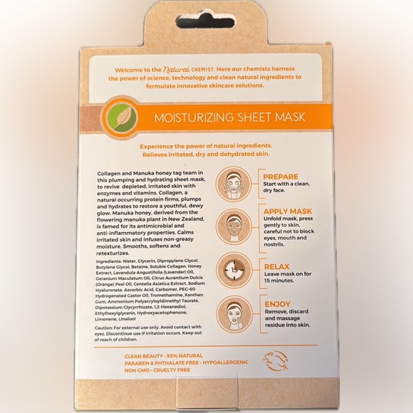 Natural Chemist Collagen with Manuka Honey Sheet Mask - Picture 2 of 2